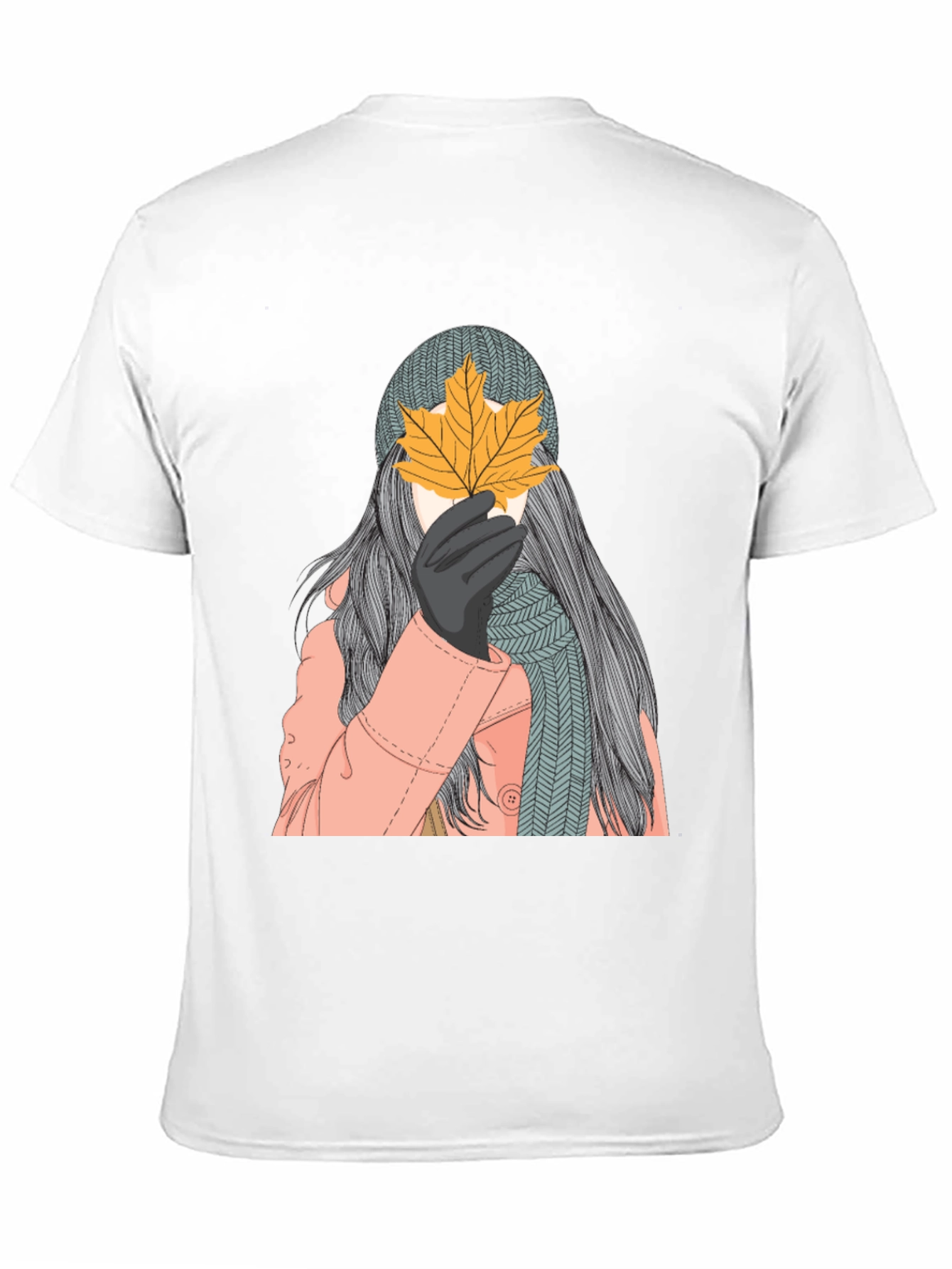 Autumn Leaf Graphic Black T-Shirt