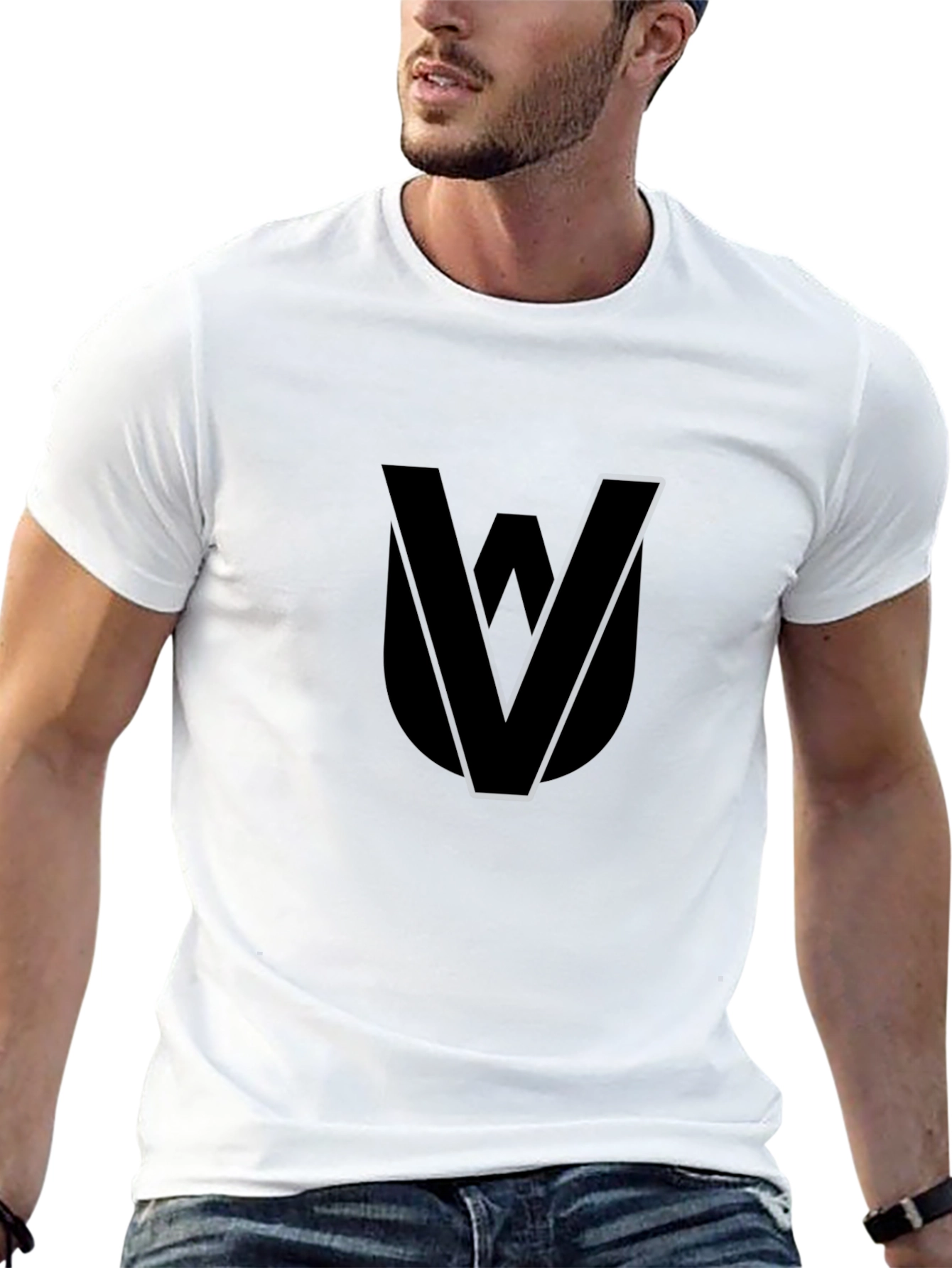 Stylish Black T-Shirt with Unique Graphic Design
