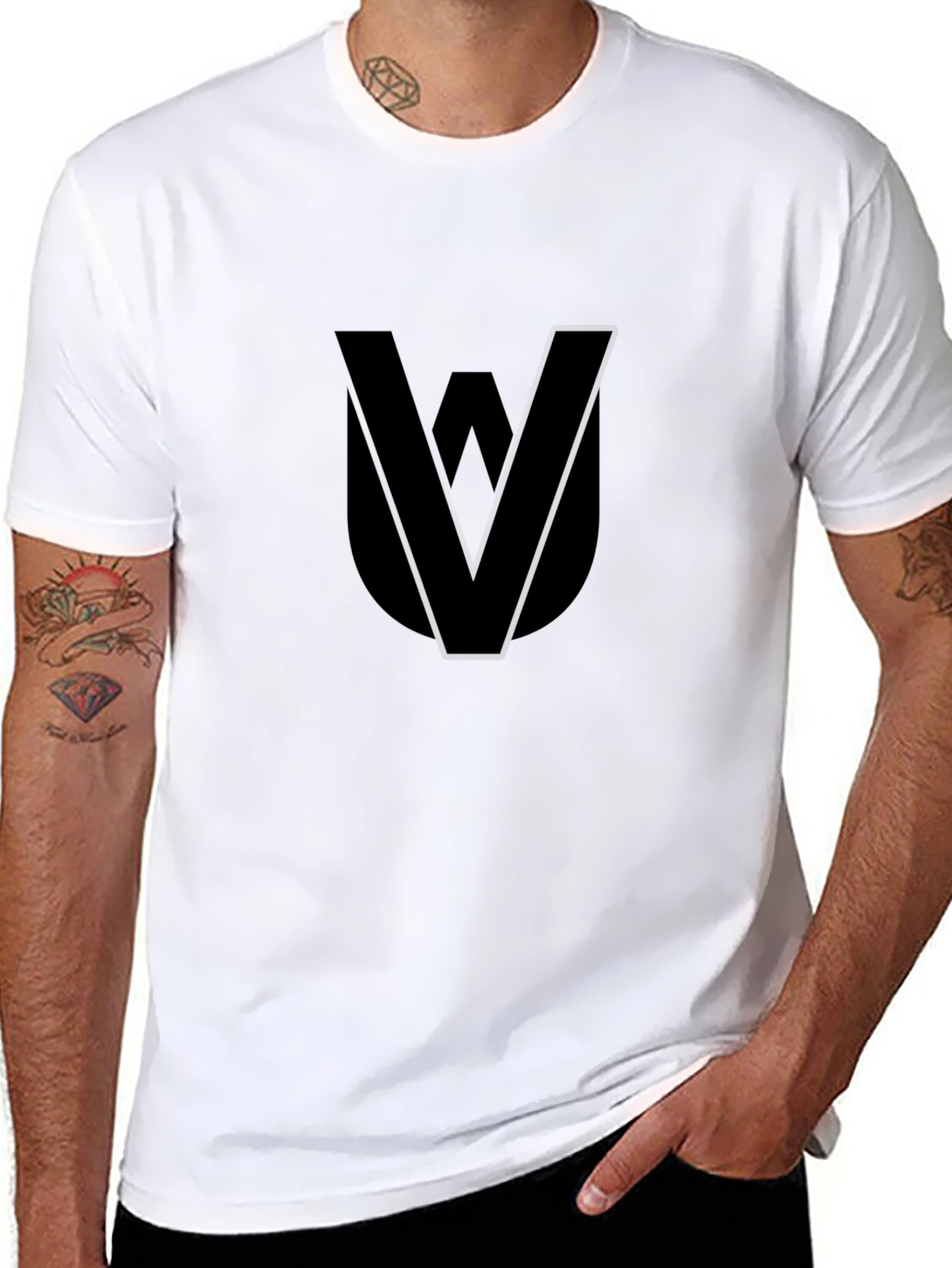 Stylish Black T-Shirt with Unique Graphic Design