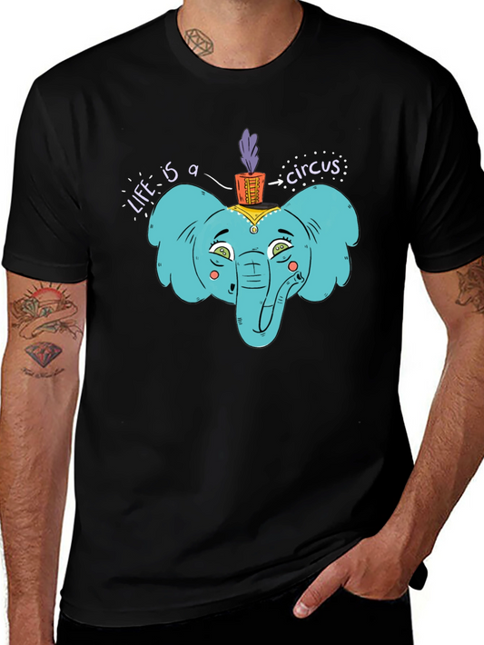 Circus Elephant Graphic Tee - Unisex Cotton T-Shirt