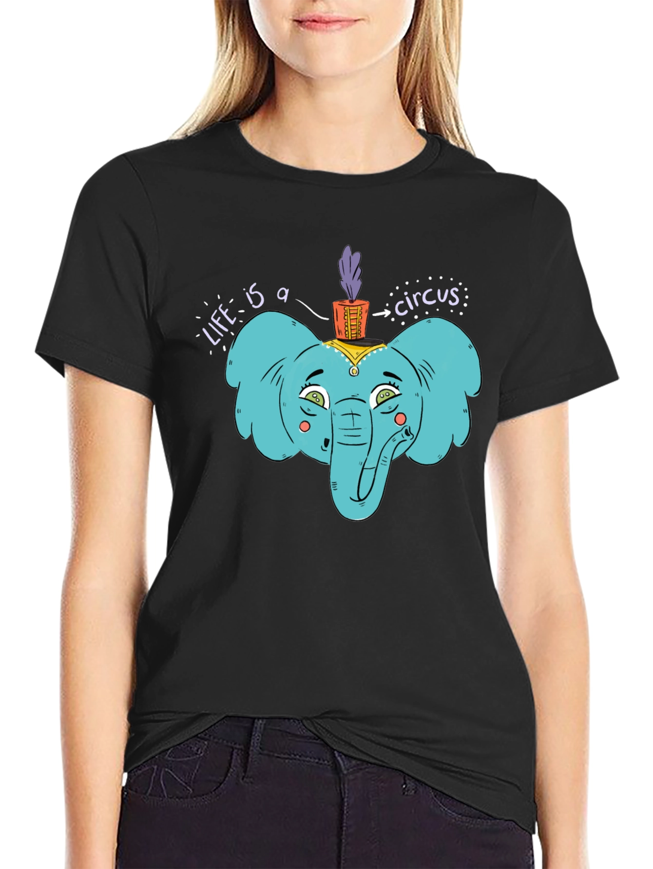 Circus Elephant Graphic Tee - Unisex Cotton T-Shirt