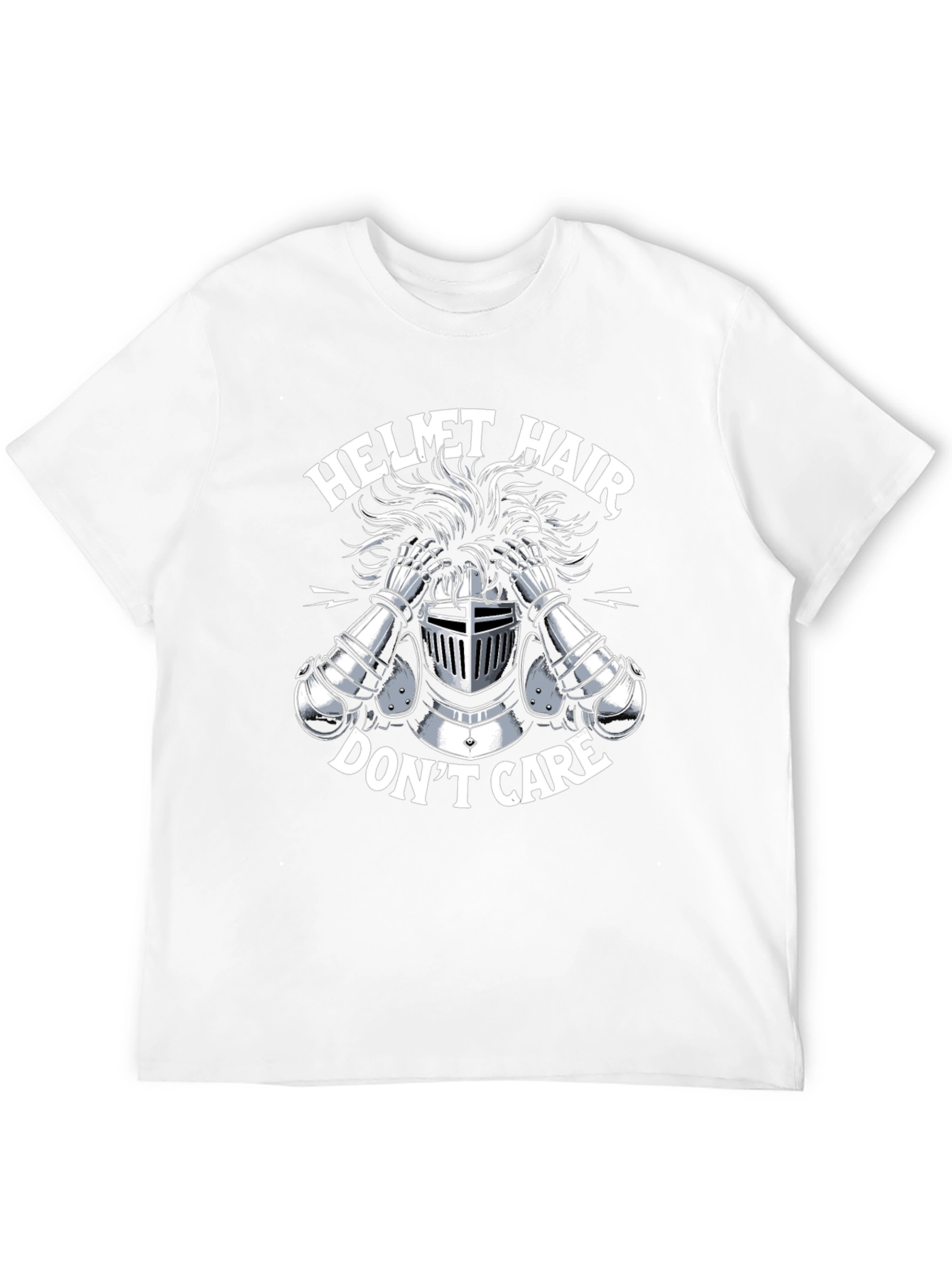 Helmet Hair Dont Care Graphic Tee - Black