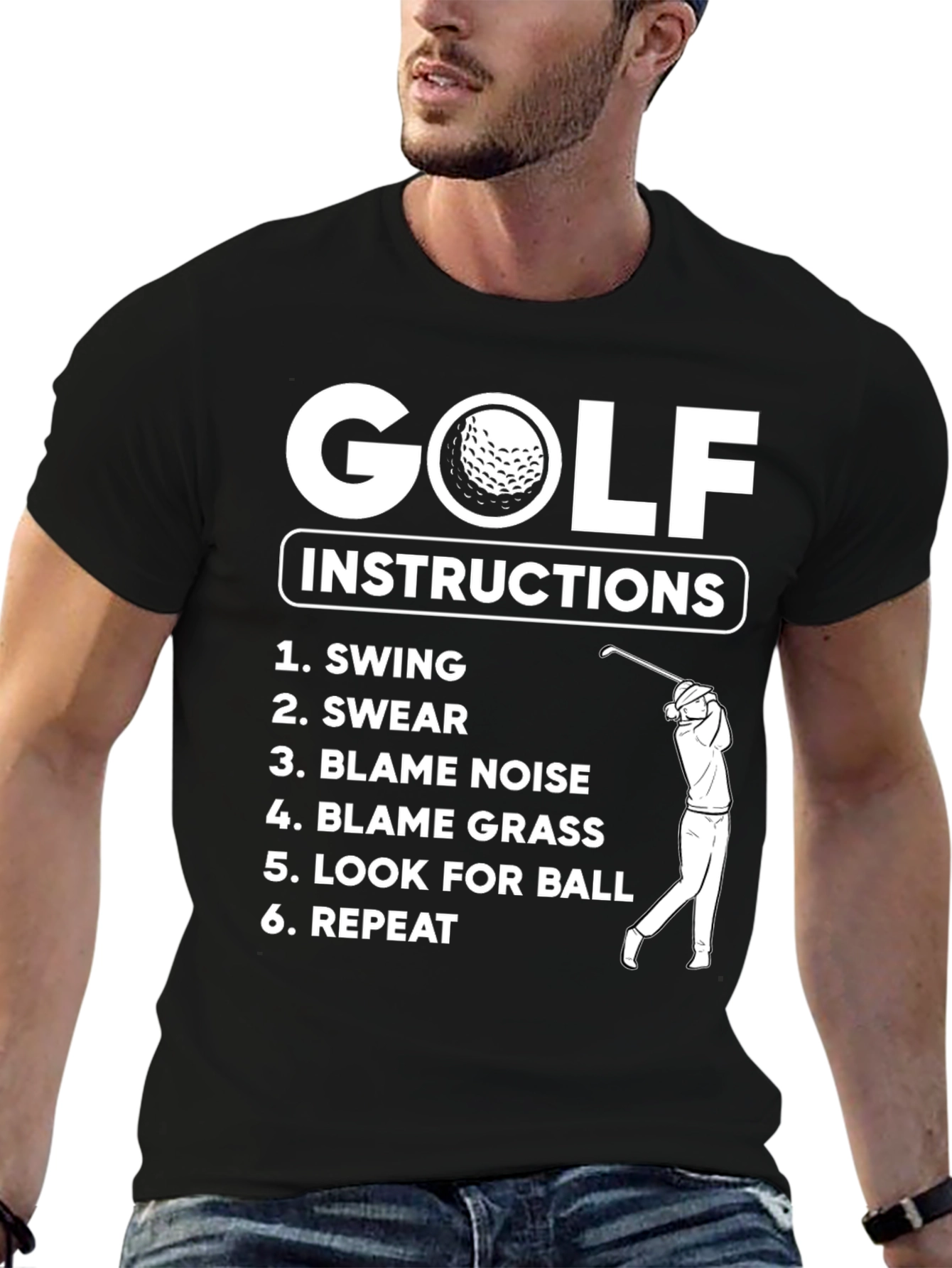 Golf Instructions T-Shirt - Funny Golfing Tee