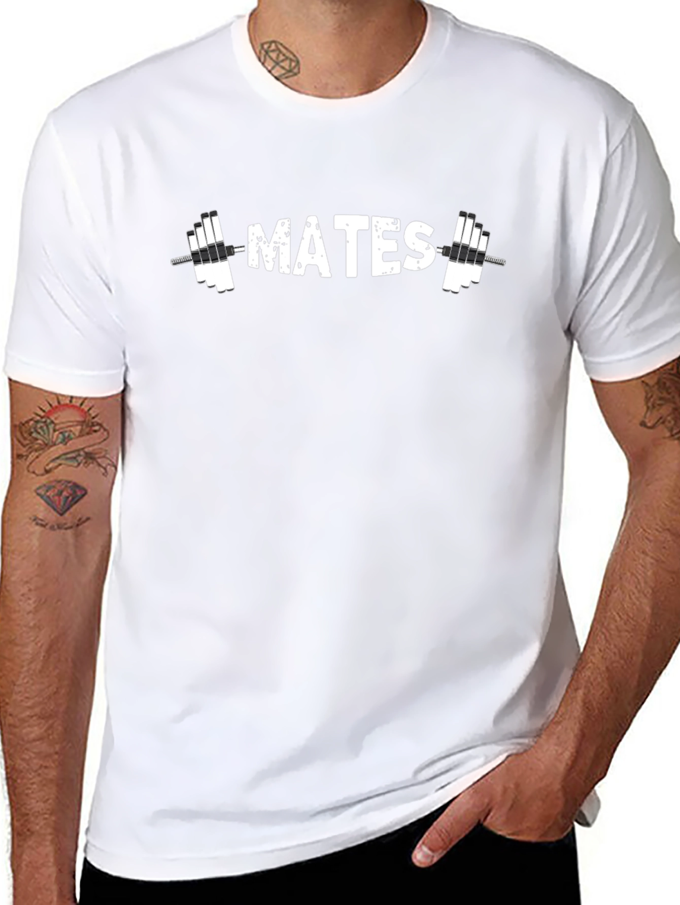 Gym Mates Graphic Tee - Black Cotton T-Shirt