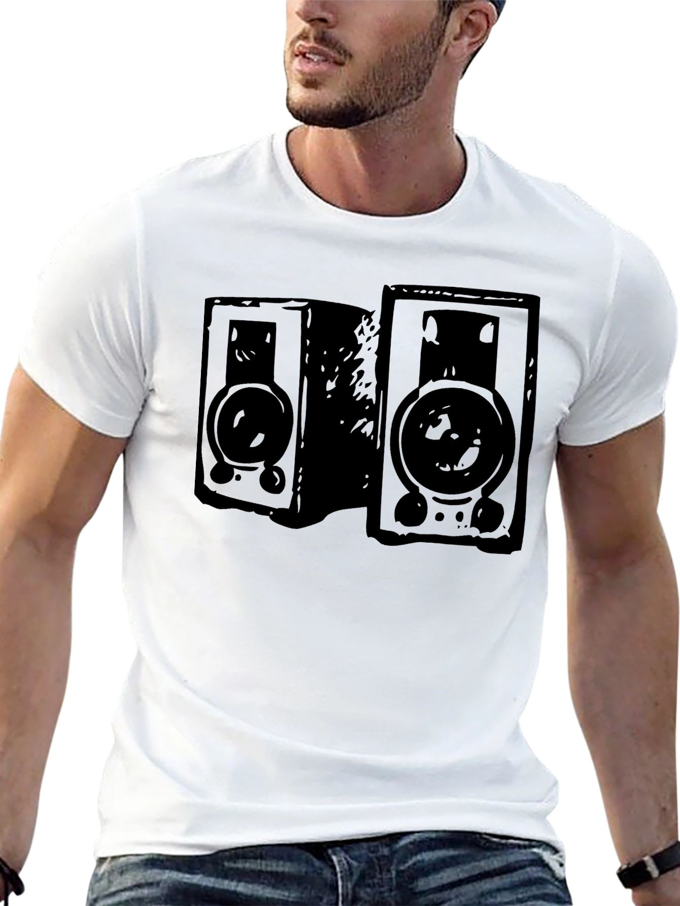 Speakers Graphic T-Shirt Black Music Lover Tee