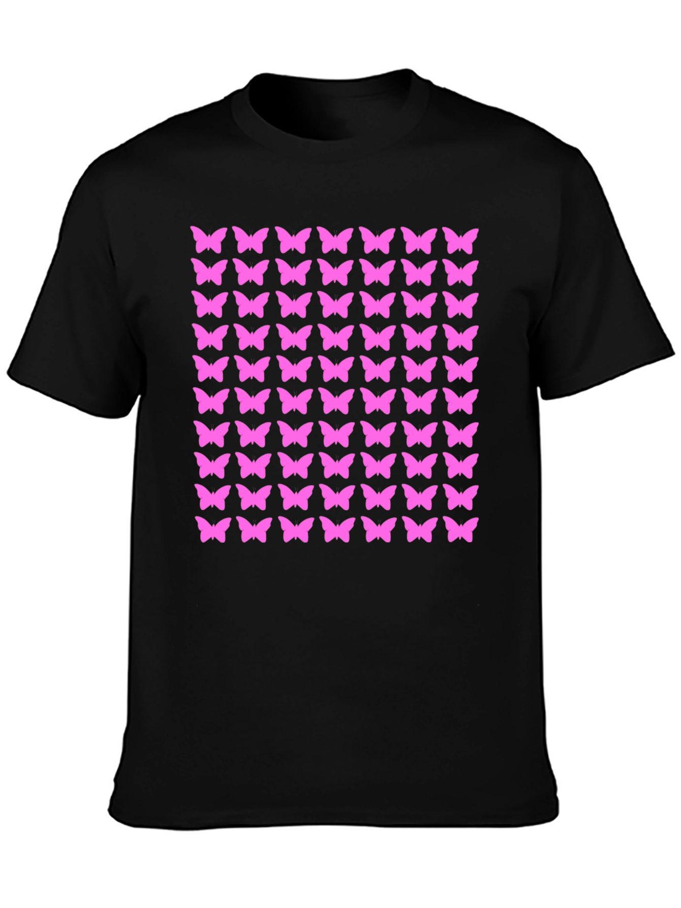 Butterfly Pattern Black T-Shirt