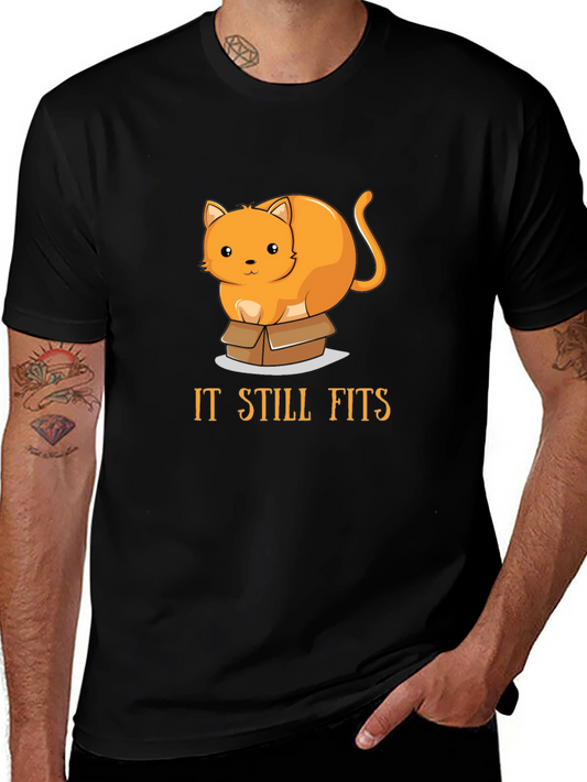 Funny Cat in Box Mens T-Shirt - It Still Fits!