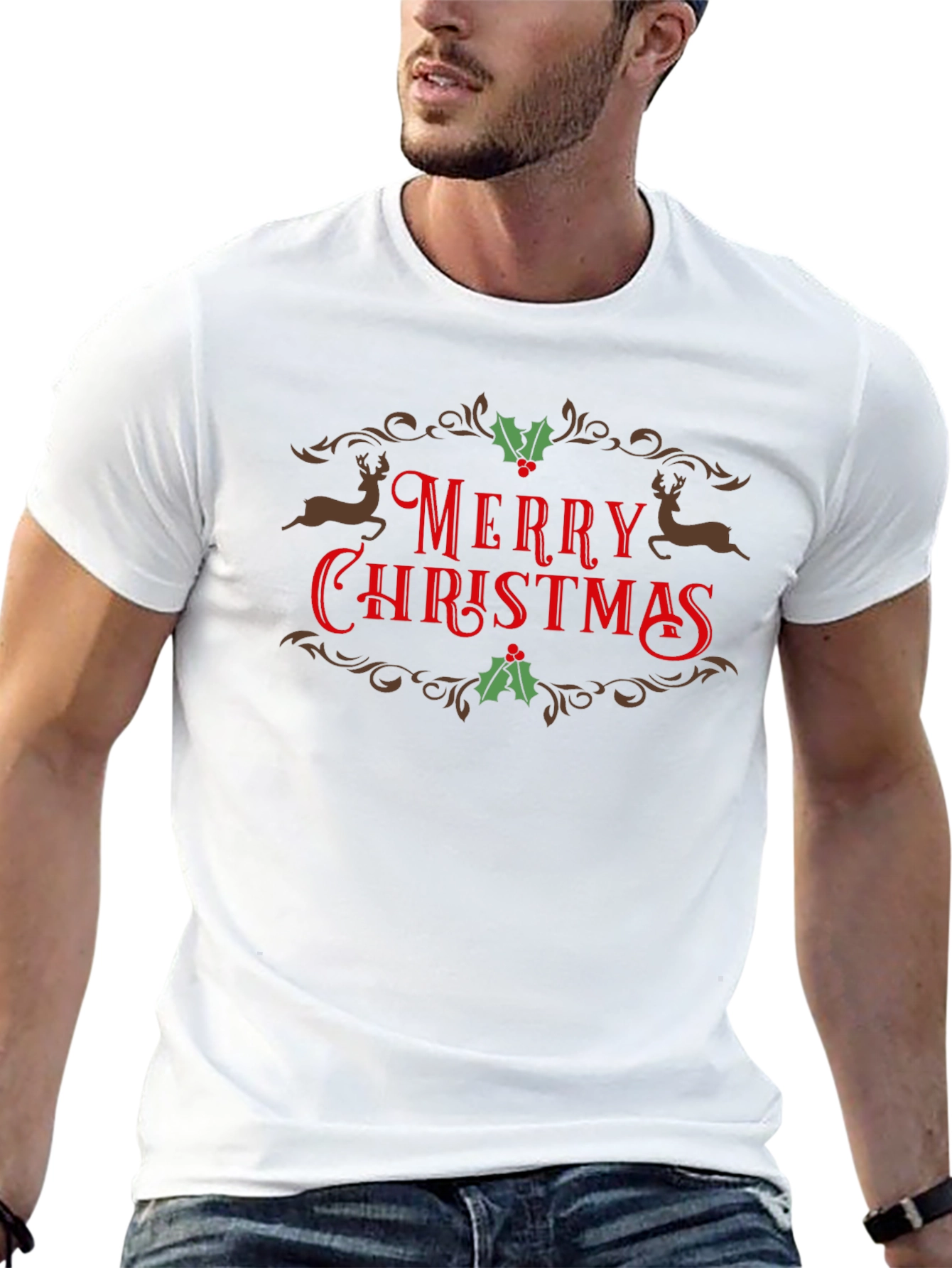 Merry Christmas Graphic Tee Holiday Shirt