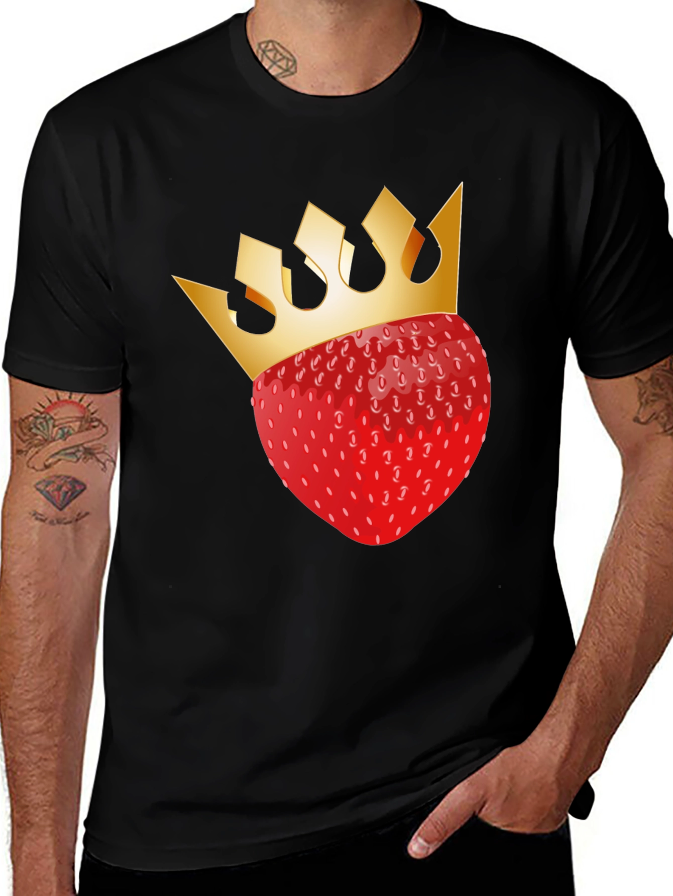 Strawberry King T-Shirt - Black