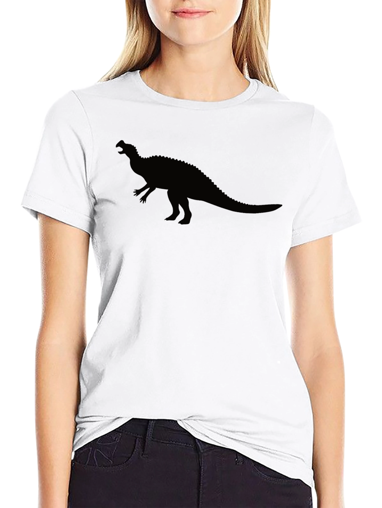 Cool Dinosaur Silhouette Black T-Shirt