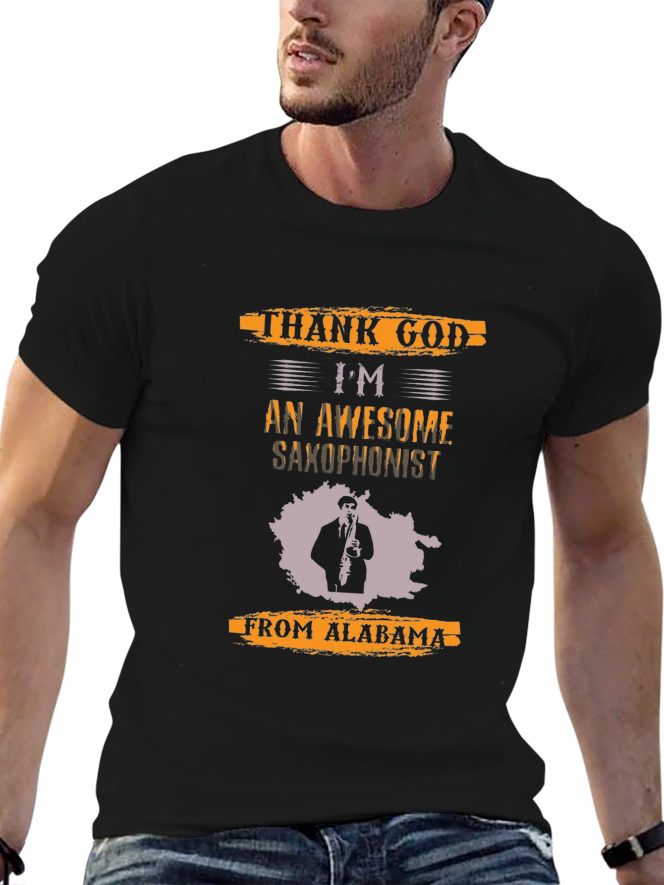 Saxophonist Alabama T-Shirt - Black