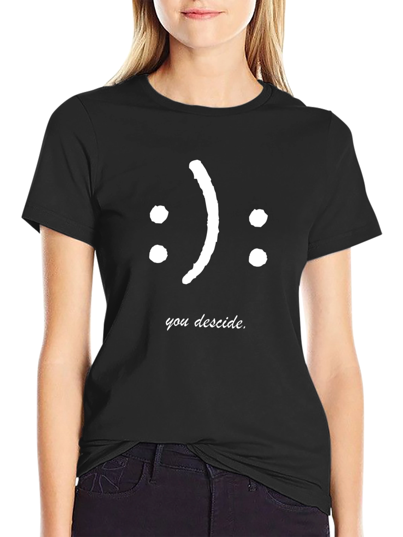 You Decide T-Shirt - Black Casual Graphic Tee