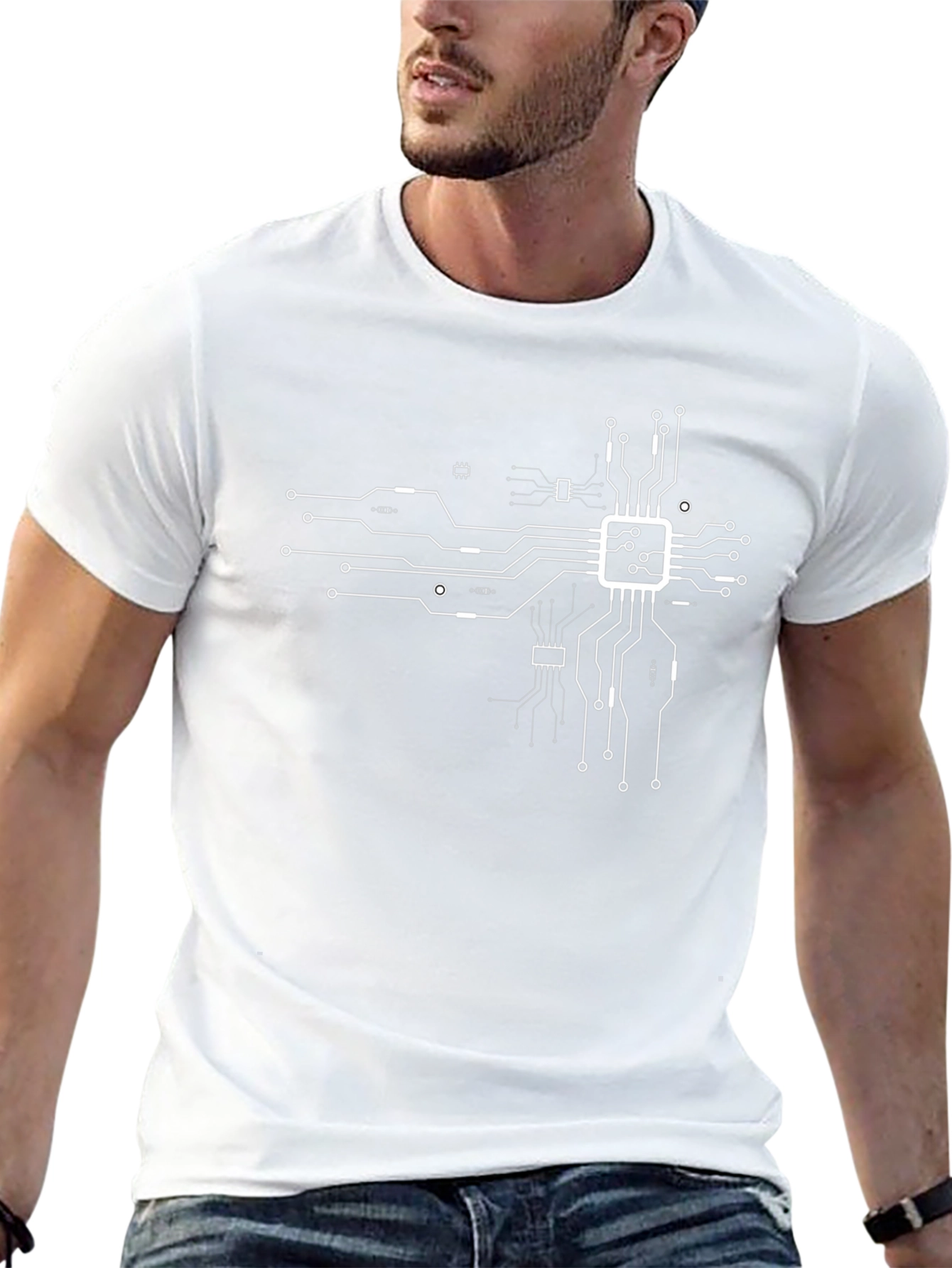 Circuit Board Graphic T-Shirt - Black Tech Tee