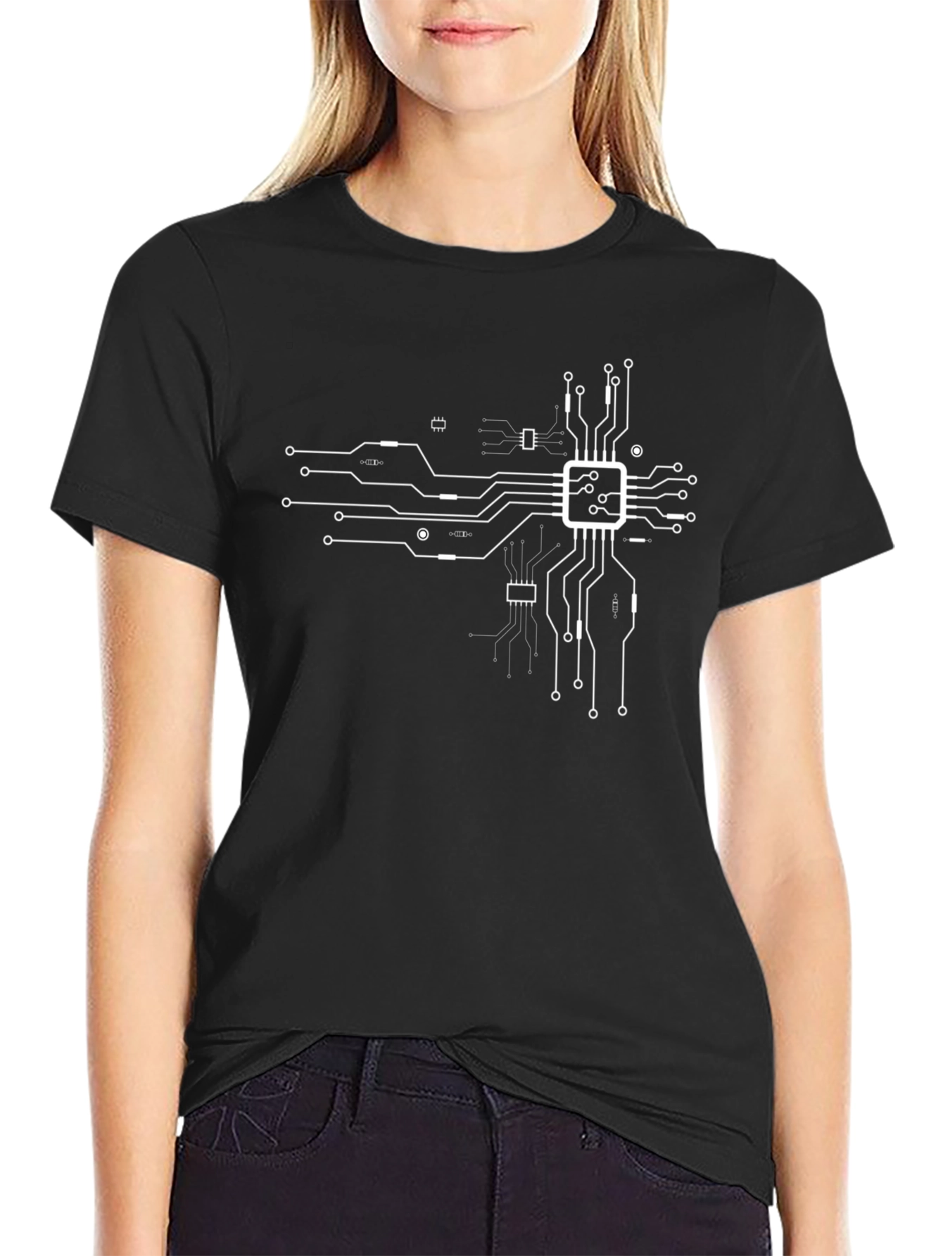 Circuit Board Graphic T-Shirt - Black Tech Tee