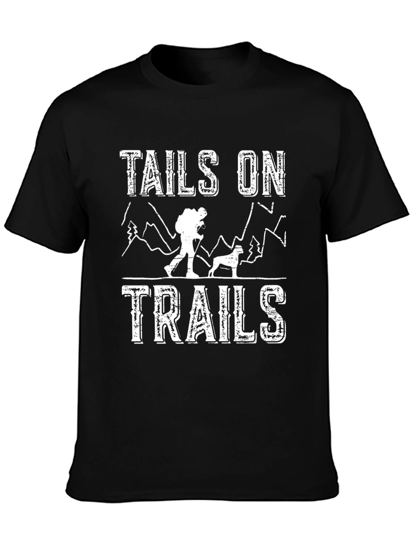 Tails On Trails Graphic T-Shirt - Hiking with Dog
