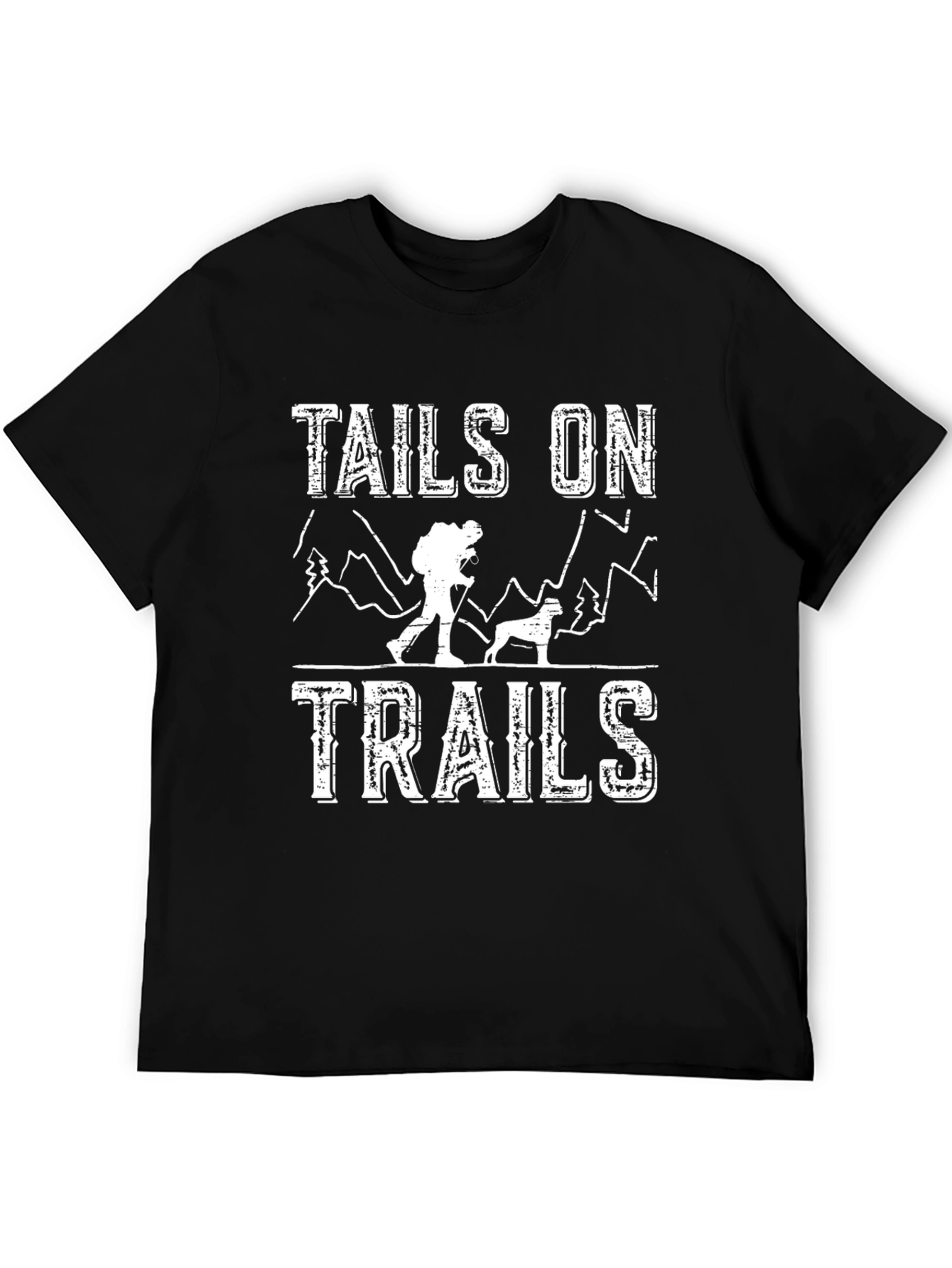 Tails On Trails Graphic T-Shirt - Hiking with Dog