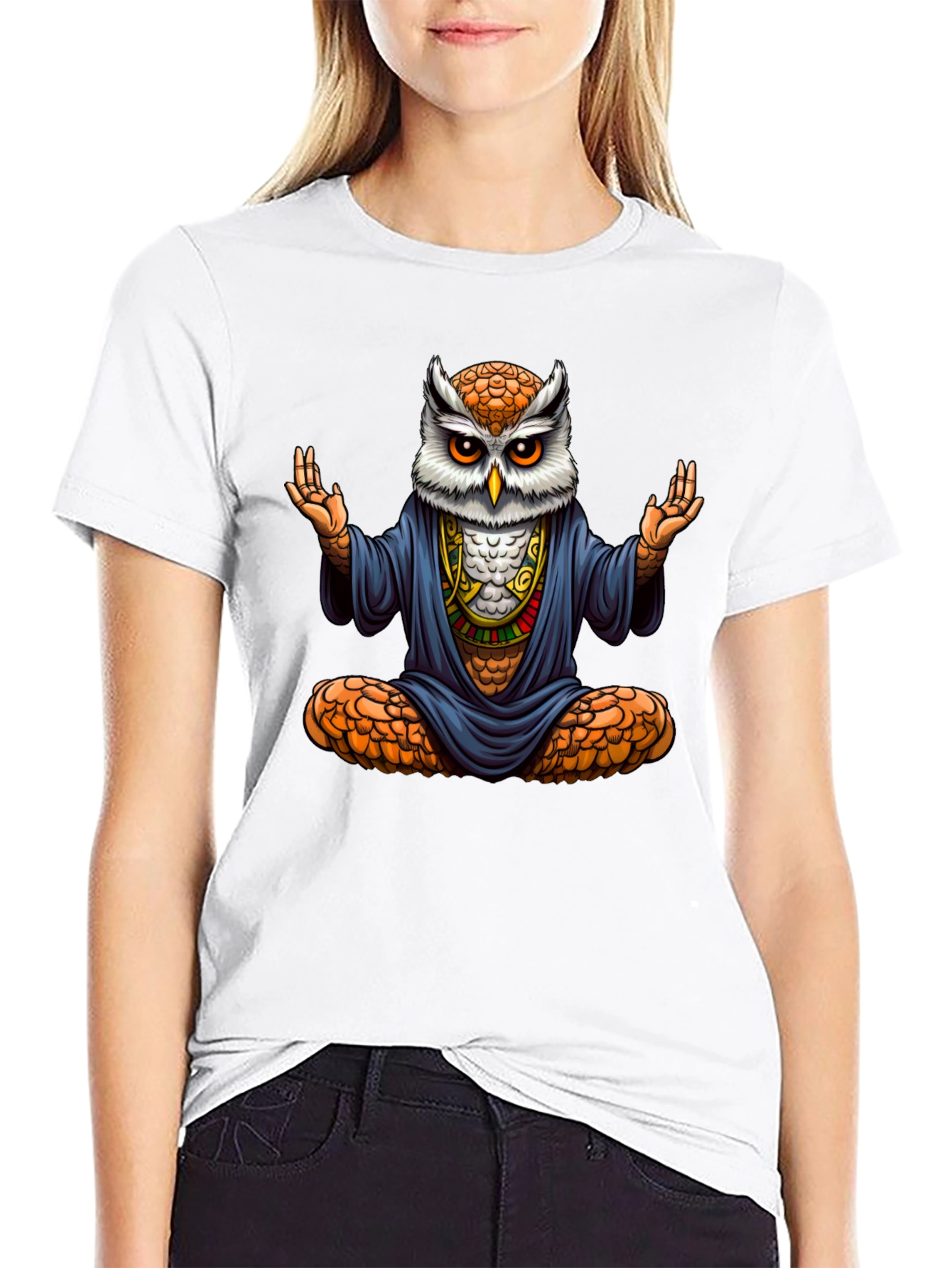 Zen Owl T-Shirt - Meditating Bird Tee