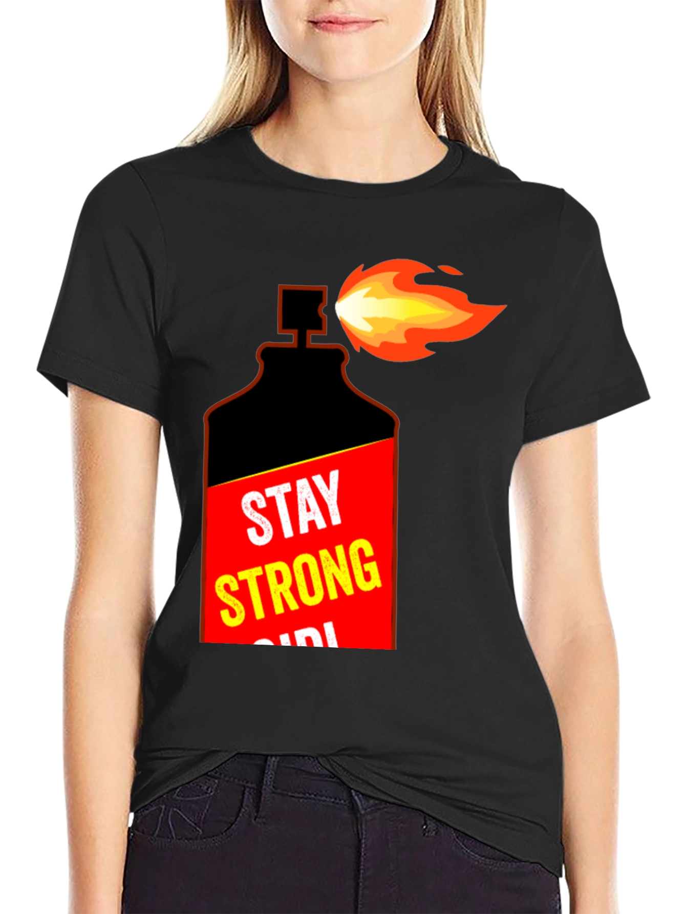 Stay Strong Molotov Cocktail Graphic T-Shirt