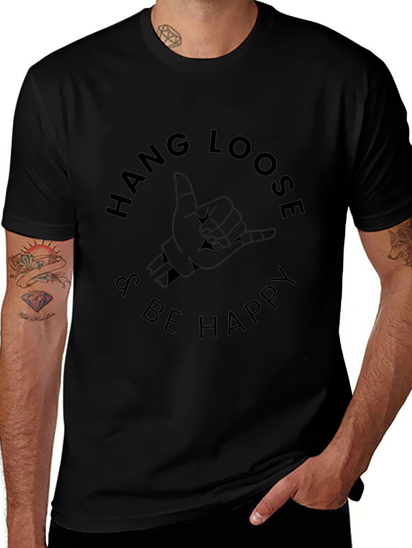 Hang Loose & Be Happy Graphic T-Shirt