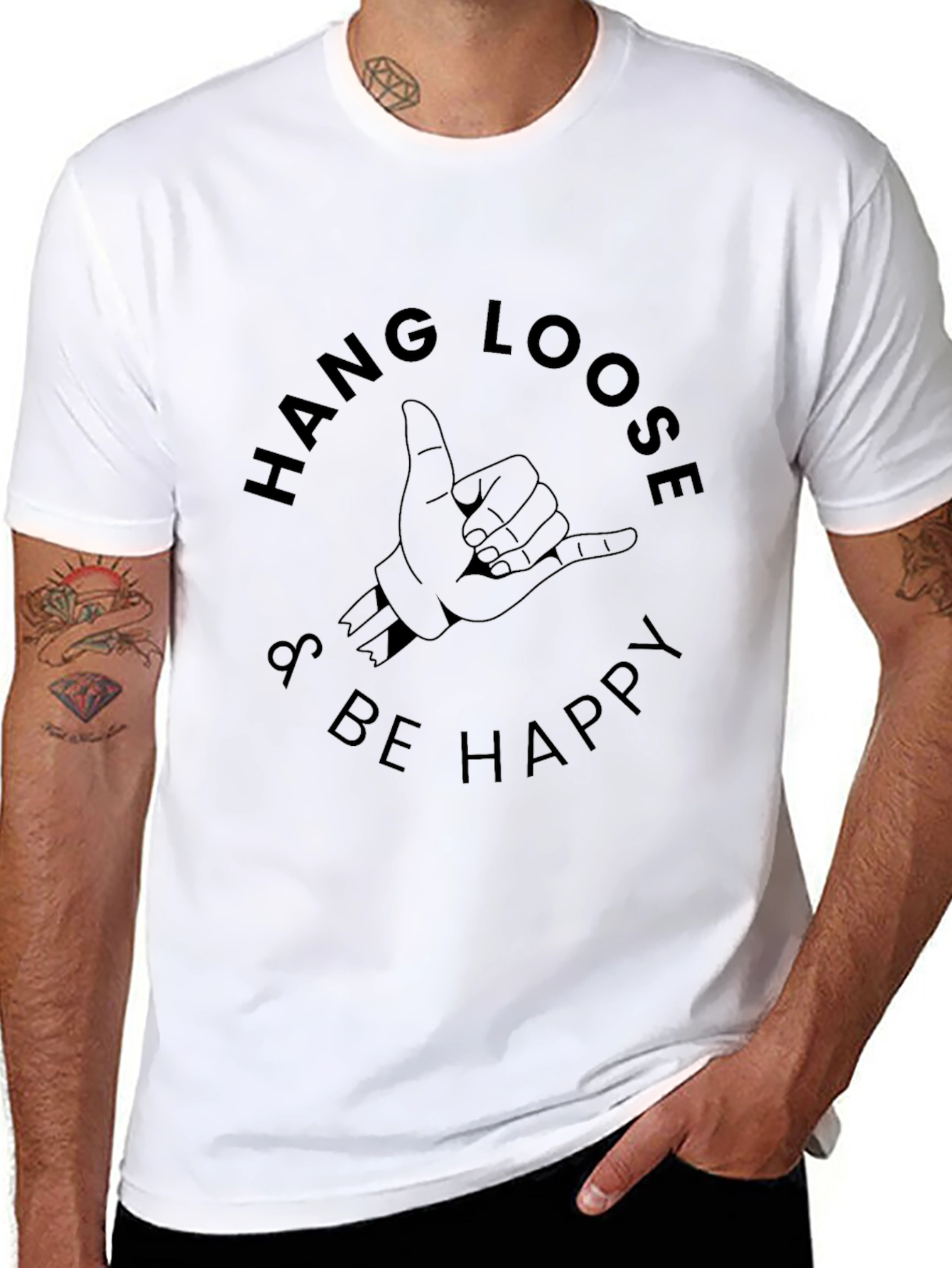 Hang Loose & Be Happy Graphic T-Shirt