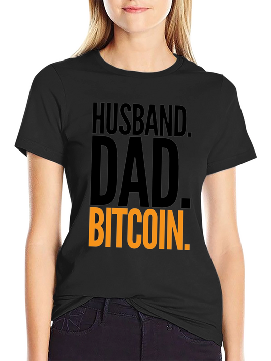Husband Dad Bitcoin Black T-Shirt