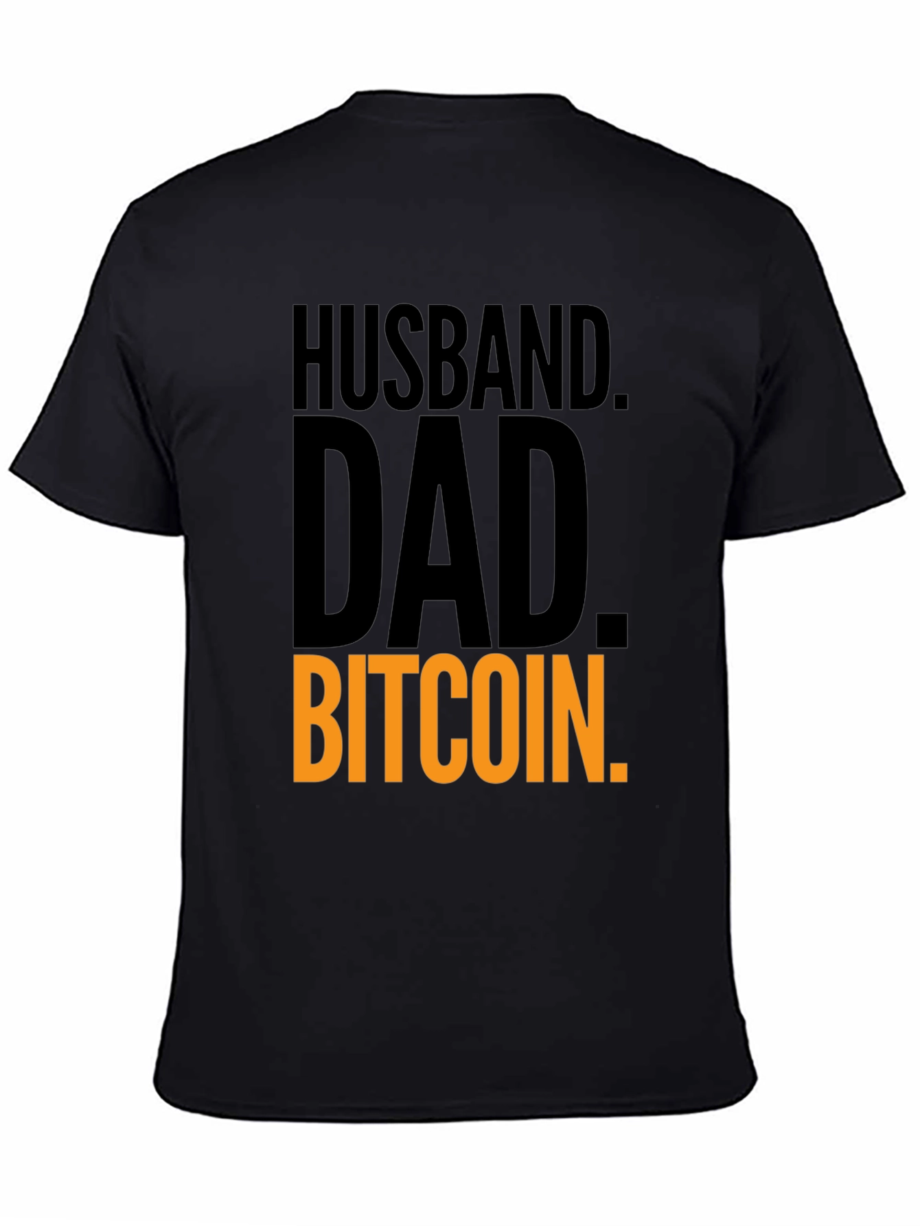 Husband Dad Bitcoin Black T-Shirt