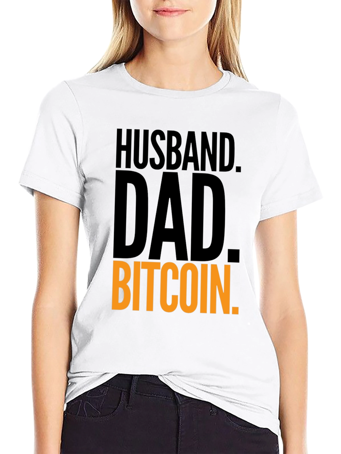 Husband Dad Bitcoin Black T-Shirt
