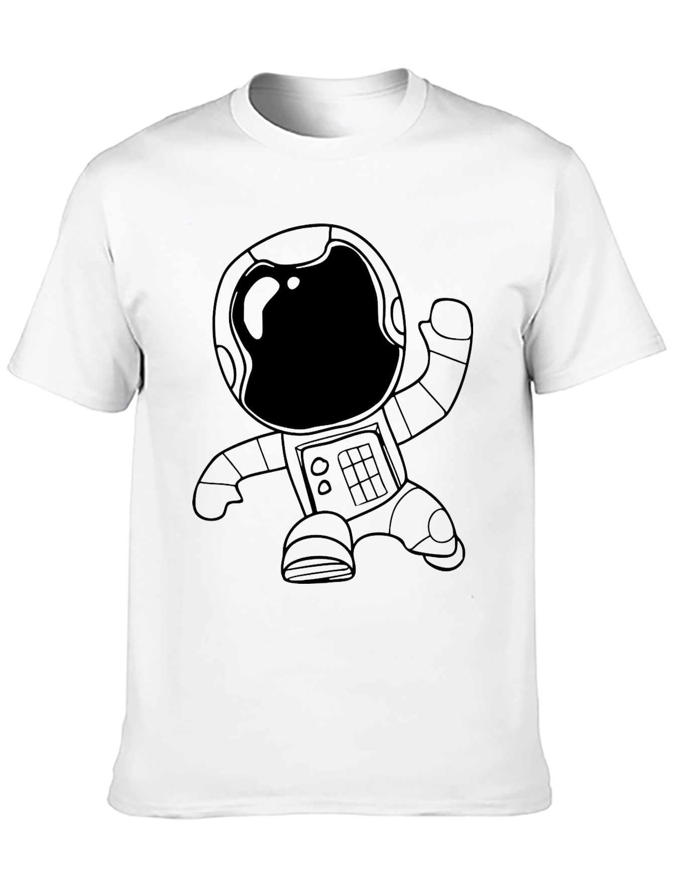 Astronaut Graphic Tee - Black Cotton Casual T-Shirt