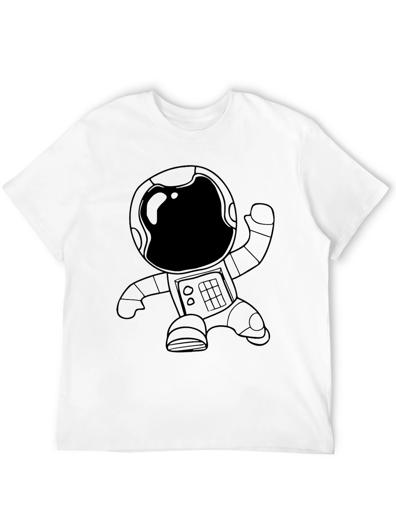 Astronaut Graphic Tee - Black Cotton Casual T-Shirt