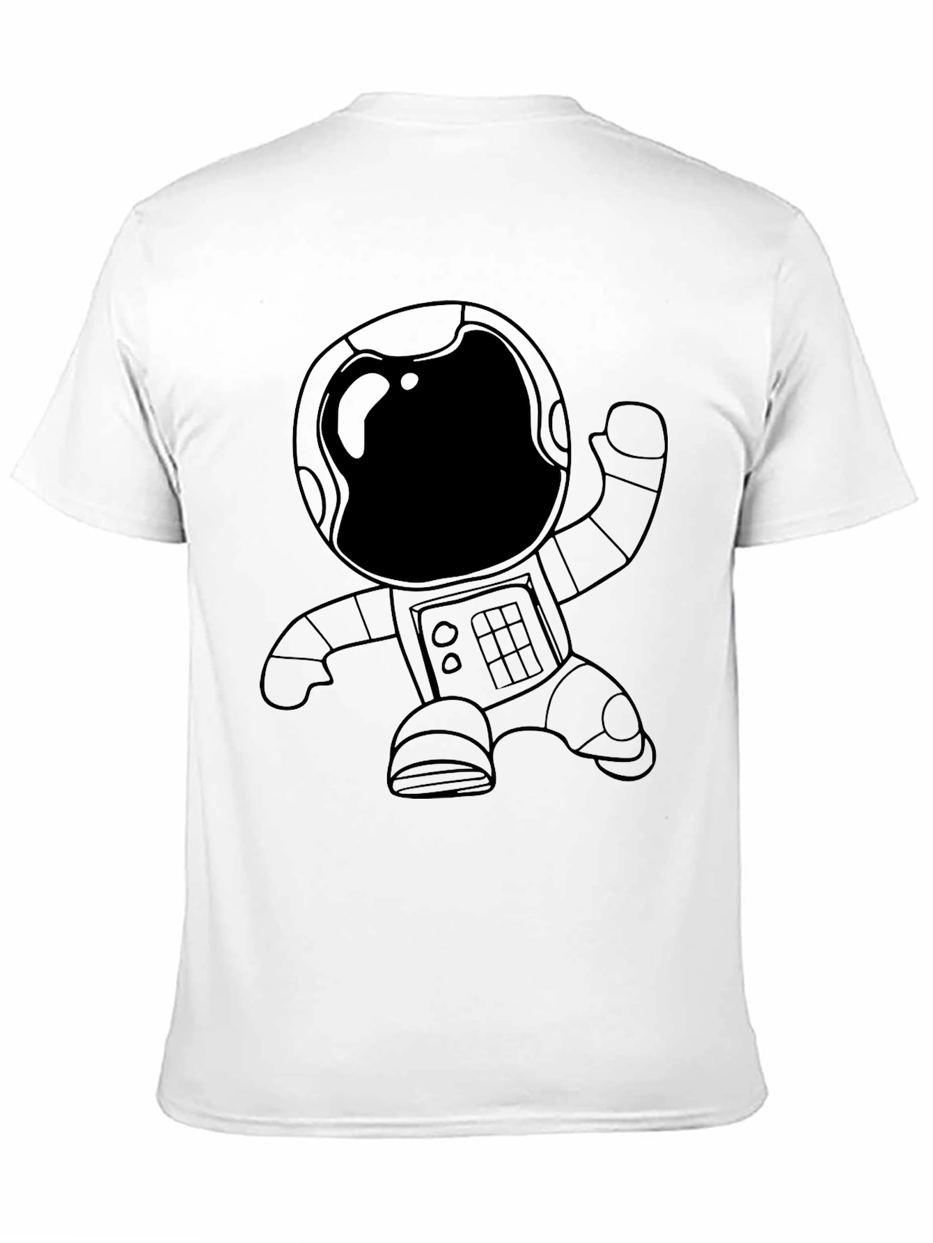 Astronaut Graphic Tee - Black Cotton Casual T-Shirt