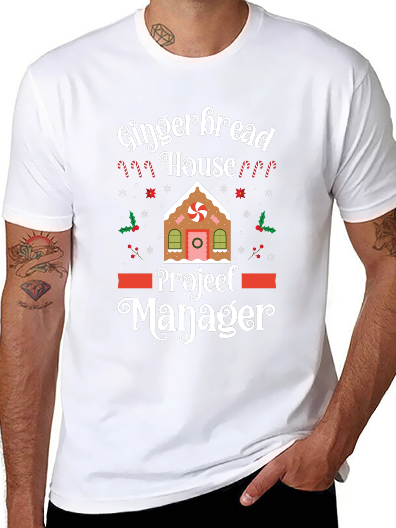 Gingerbread House Project Manager Funny Christmas T-Shirt
