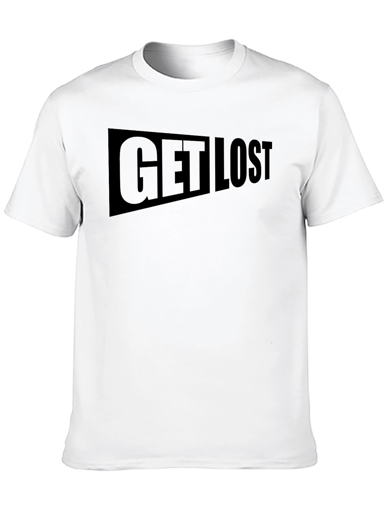 Get Lost Graphic Print Black T-Shirt