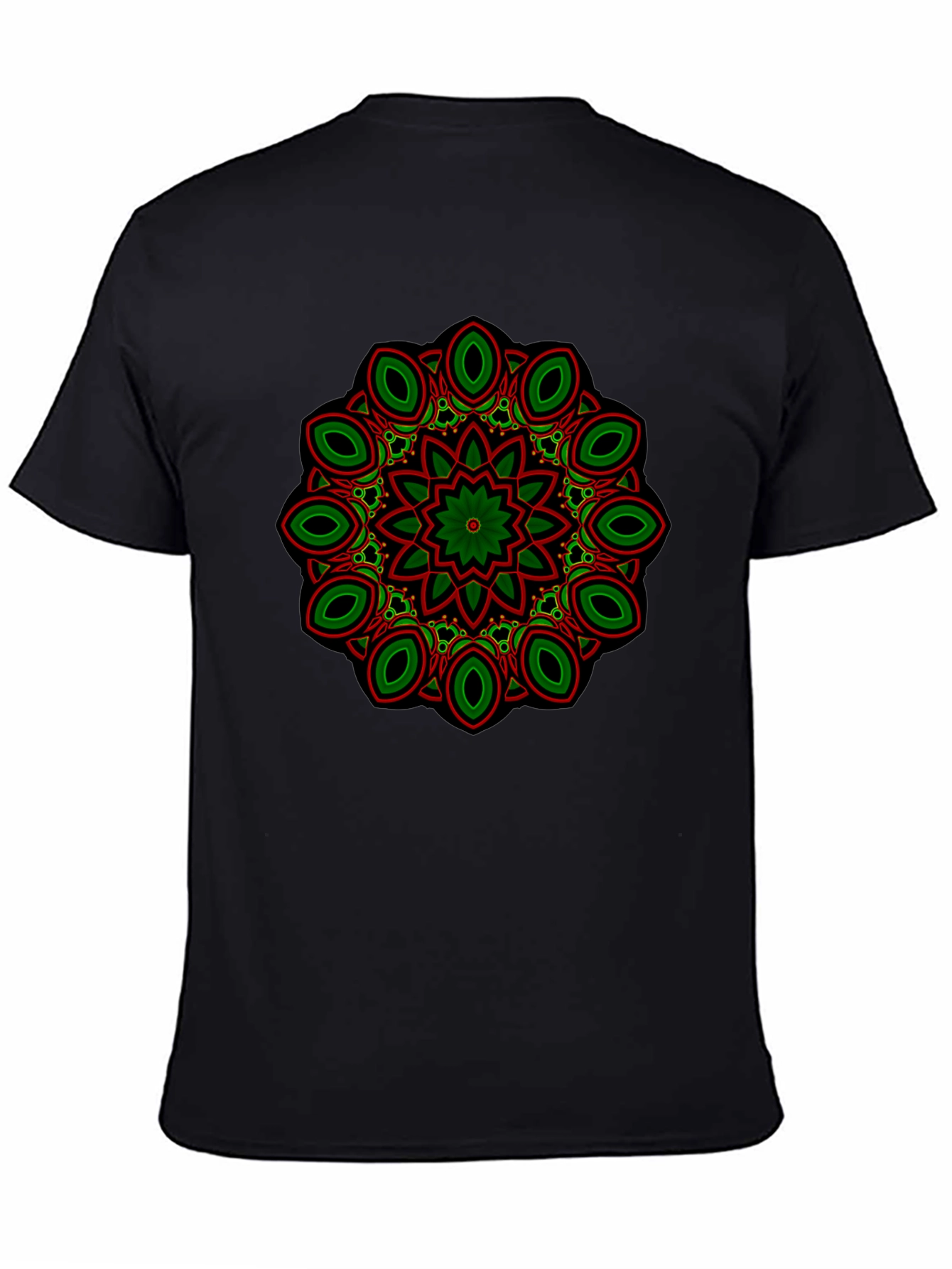 Black T-Shirt with Mandala Design