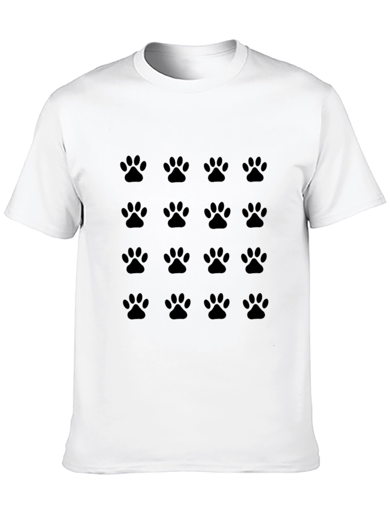 Paw Print Pattern Black T-Shirt