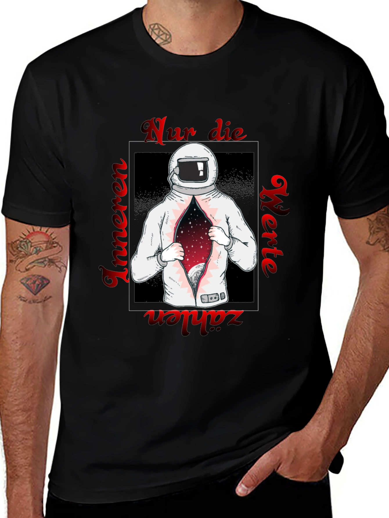 Astronaut Space T-Shirt - German Text Print