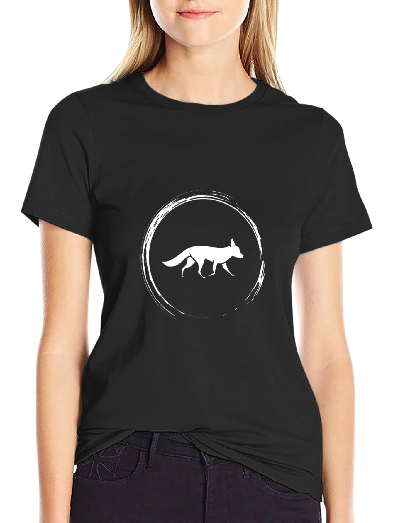Fox Circle Graphic Tee - Modern Style