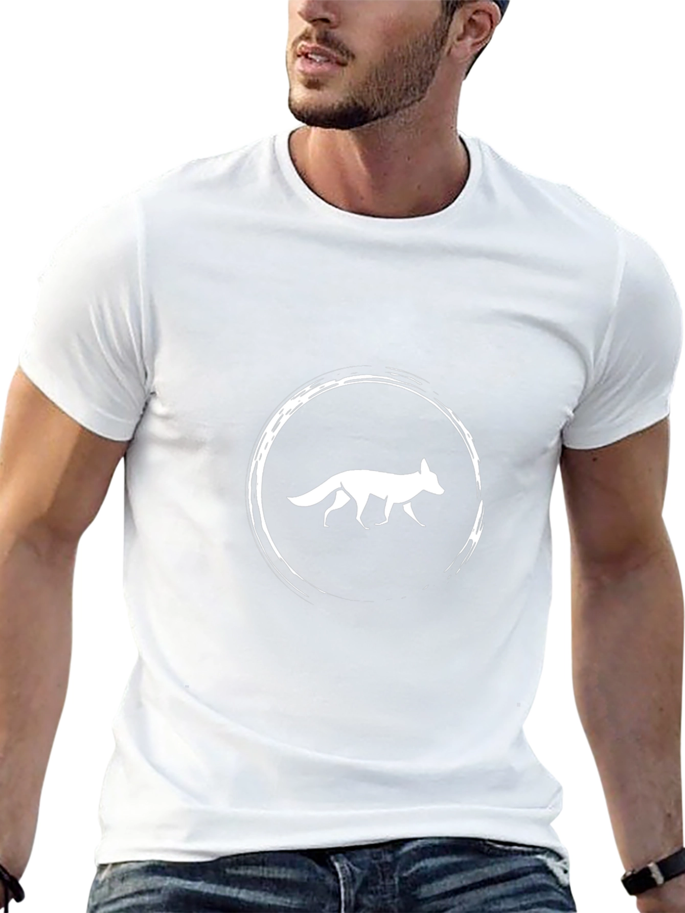 Fox Circle Graphic Tee - Modern Style