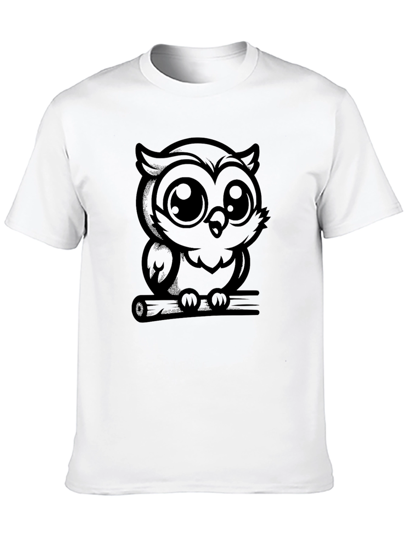 Mens Black Owl Graphic Tee