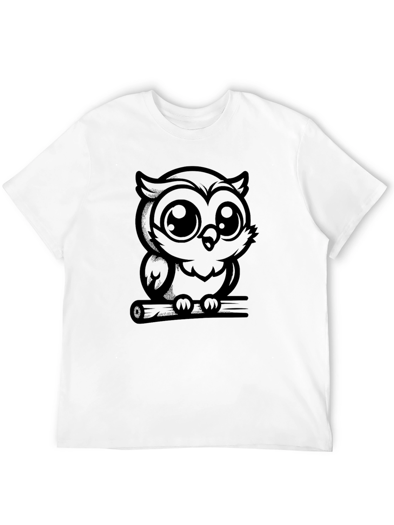 Mens Black Owl Graphic Tee