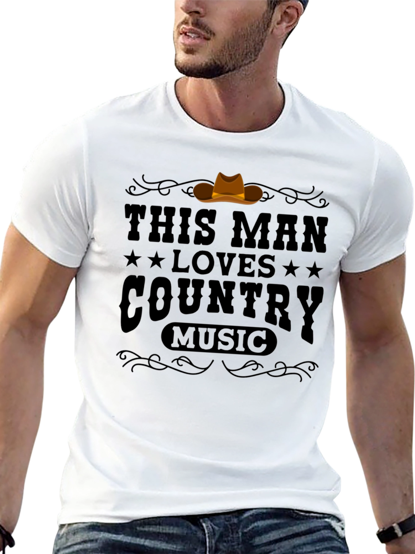 This Man Loves Country Music Graphic T-Shirt