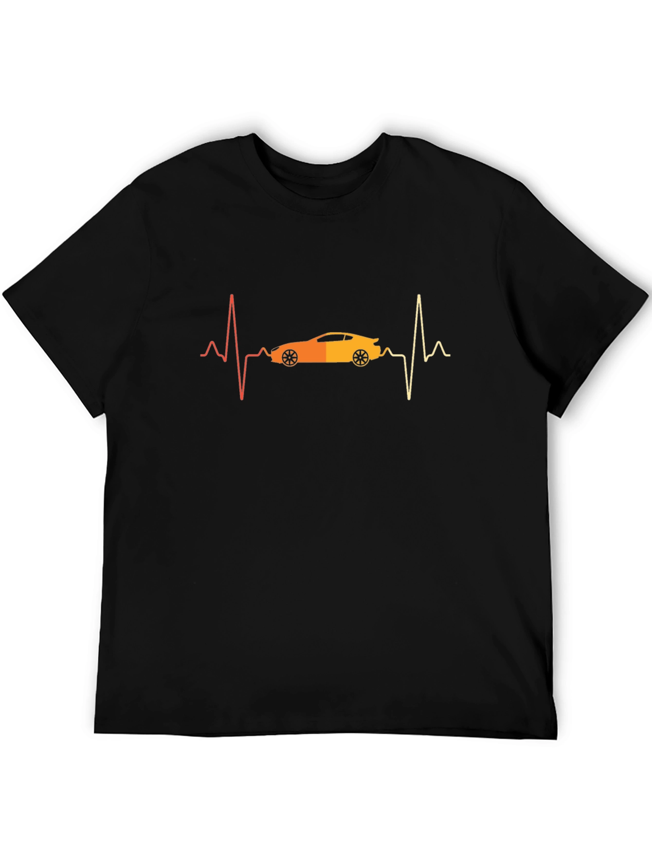 Car Heartbeat Graphic Tee - Black