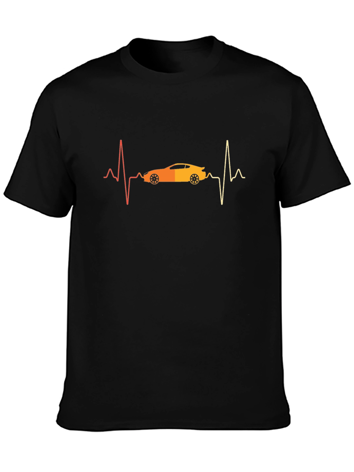 Car Heartbeat Graphic Tee - Black