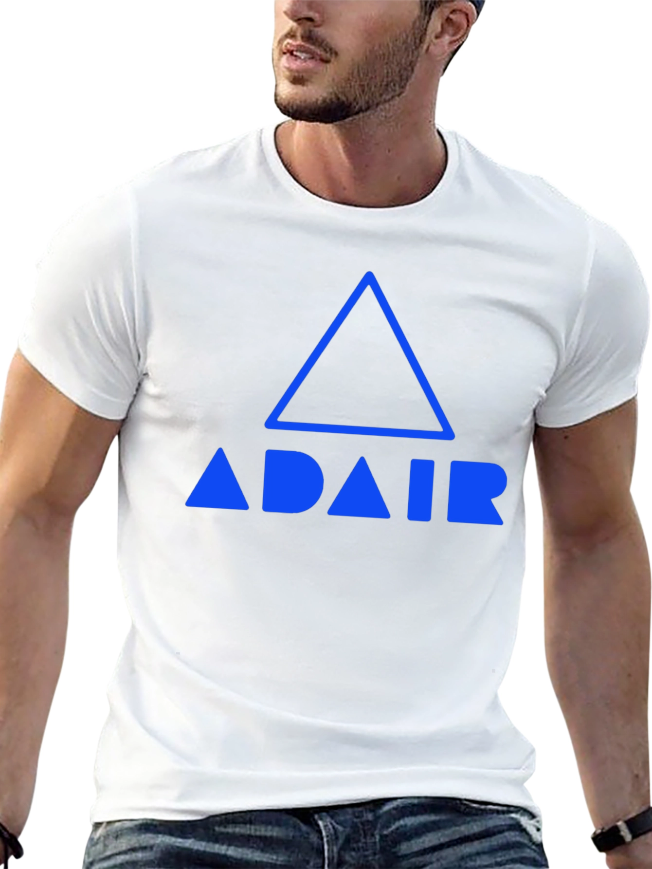 Adair Blue Logo Graphic Tee - Black Cotton Blend