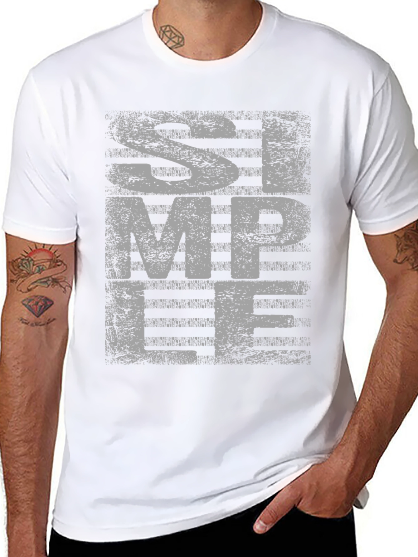 Simple Graphic Tee - Distressed Black Shirt