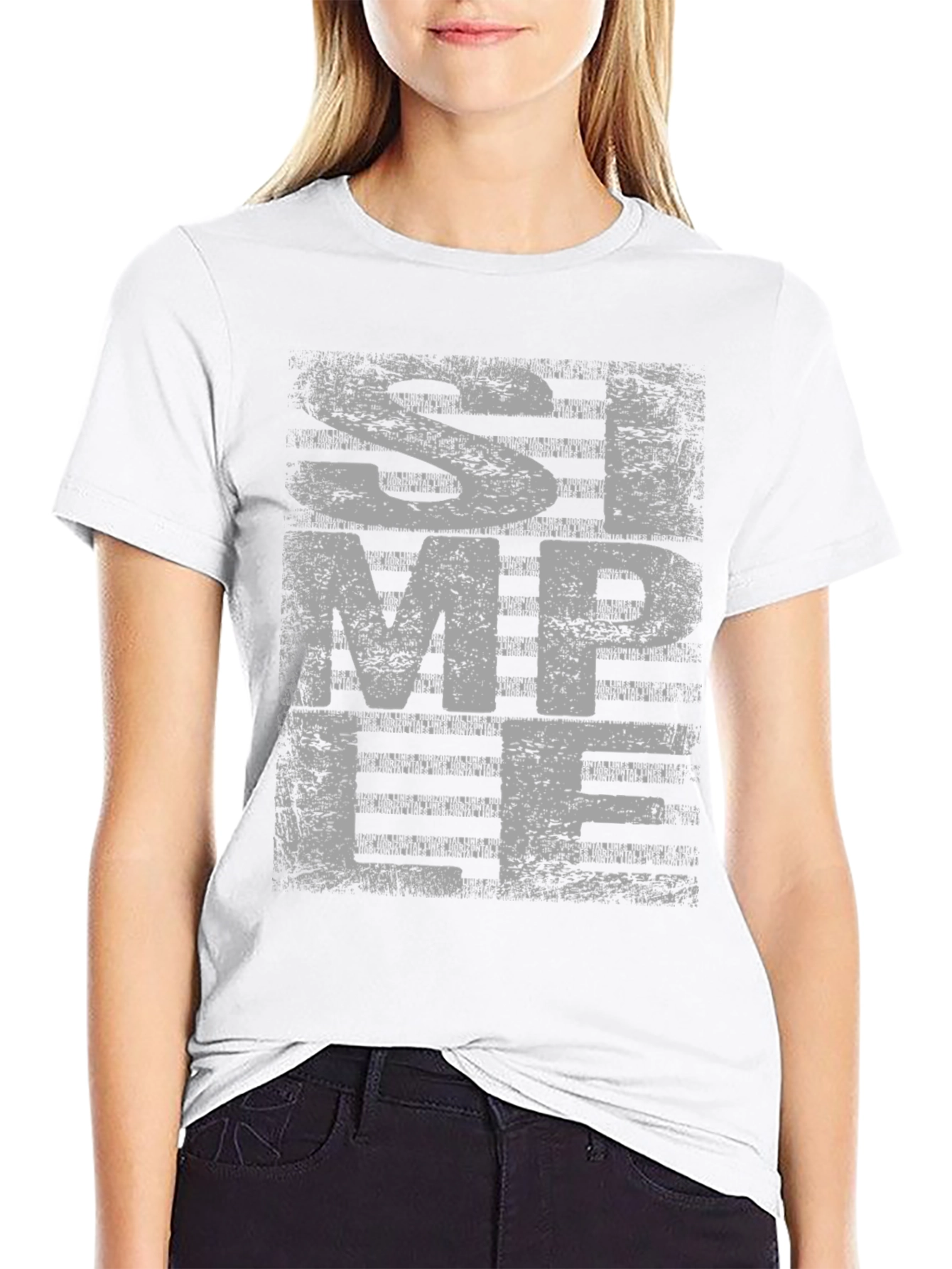 Simple Graphic Tee - Distressed Black Shirt