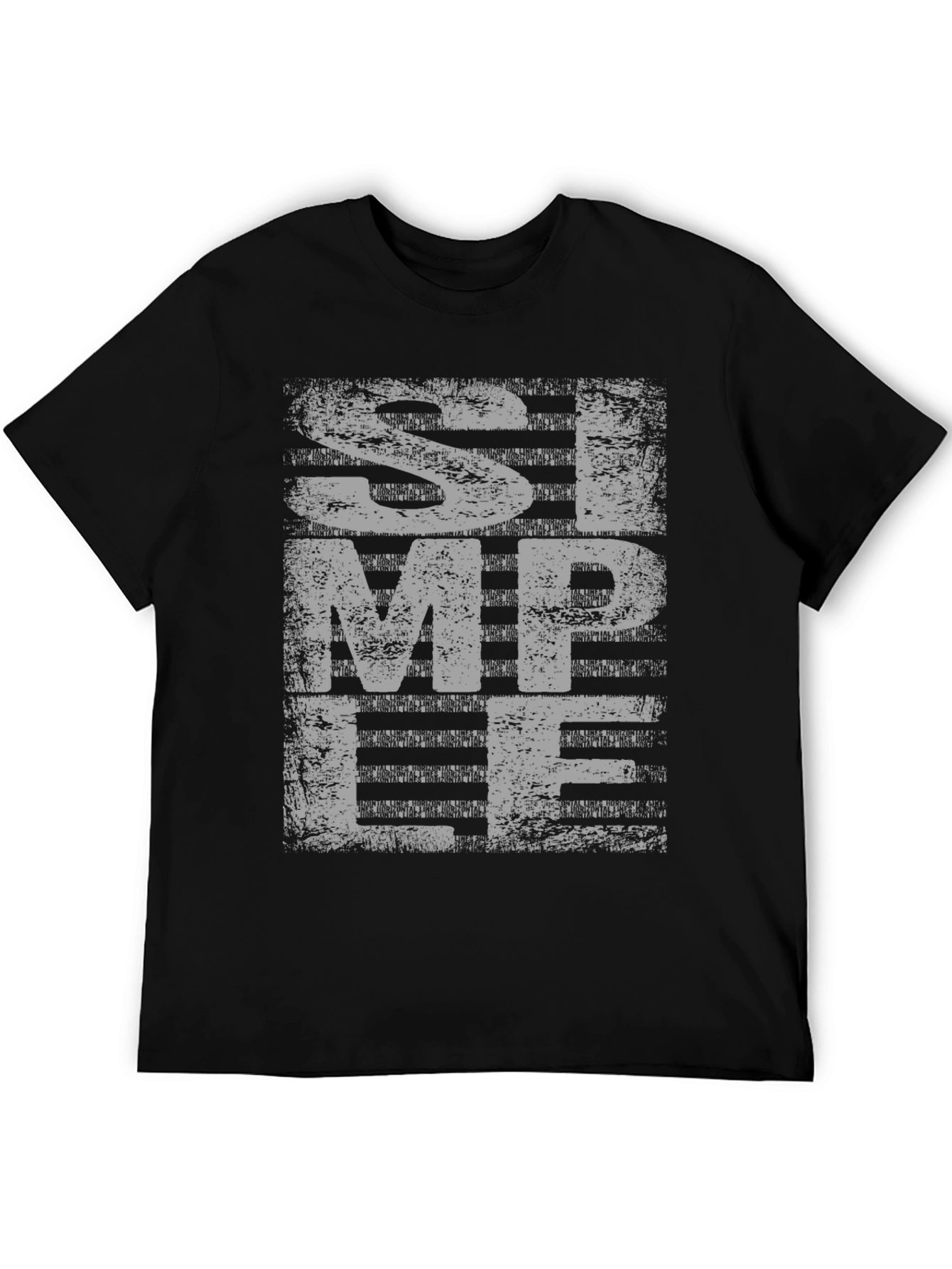 Simple Graphic Tee - Distressed Black Shirt