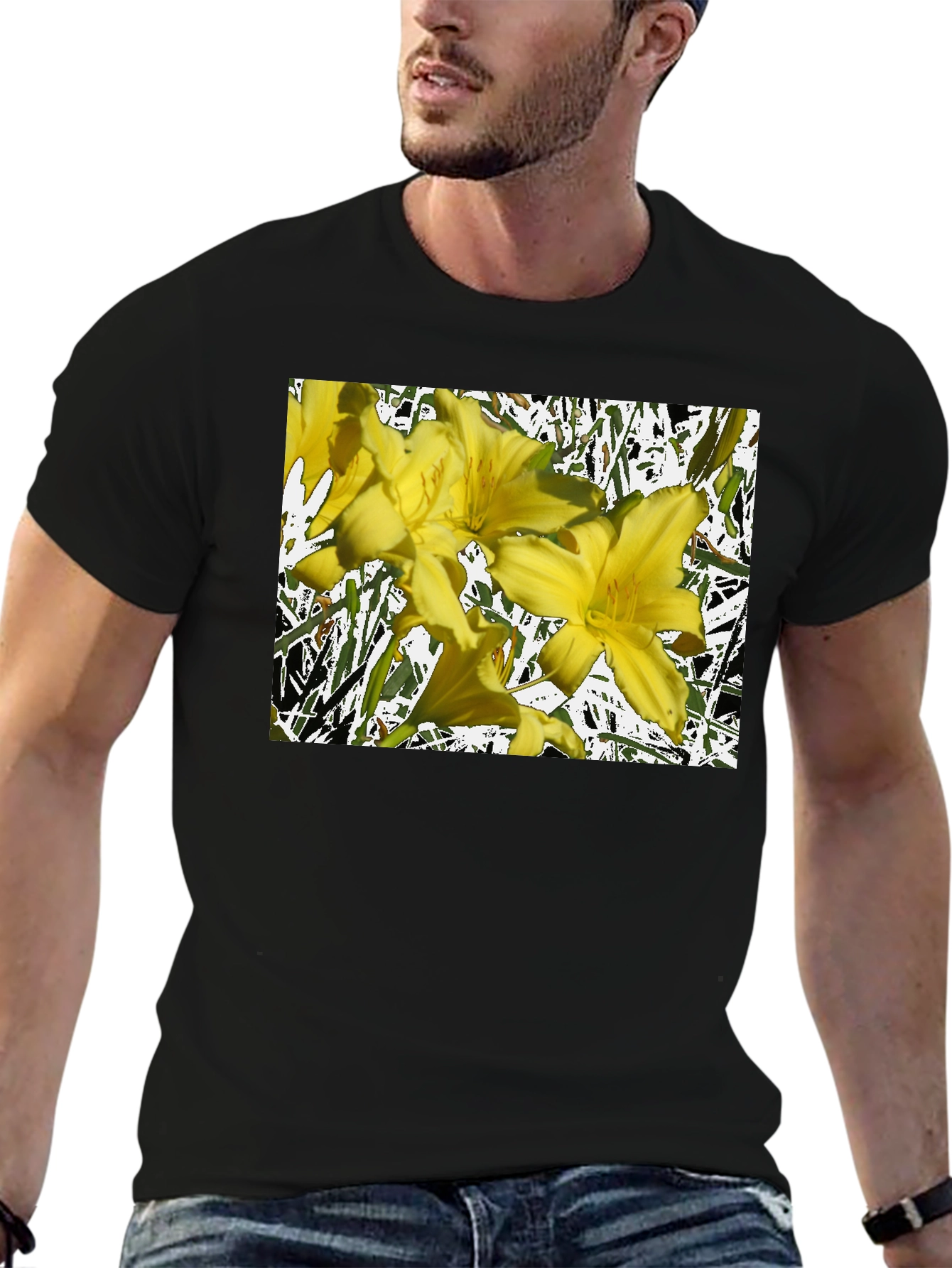 Floral Graphic Tee - Black