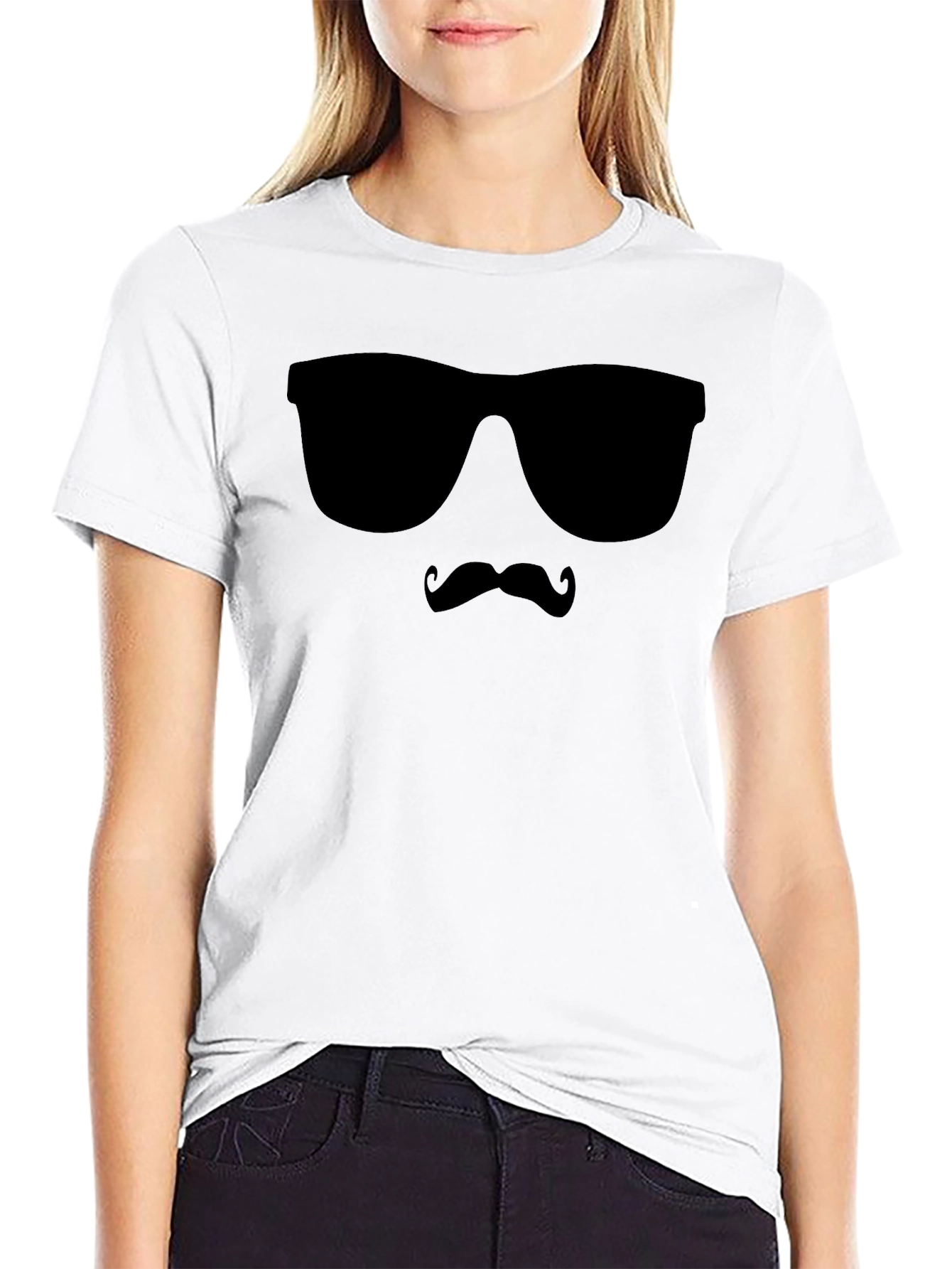 Cool Shades Mustache Graphic Tee - Black T-Shirt