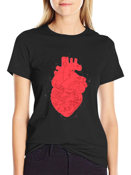 Anatomical Heart Graphic Tee - Black Cotton