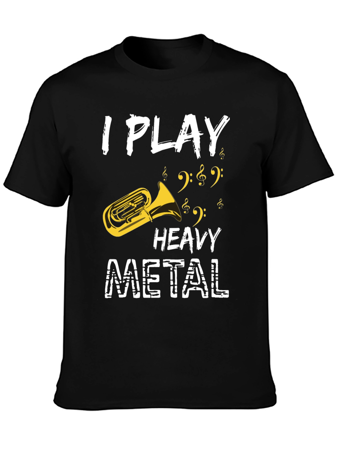 I Play Heavy Metal Tuba Musician Black T-Shirt